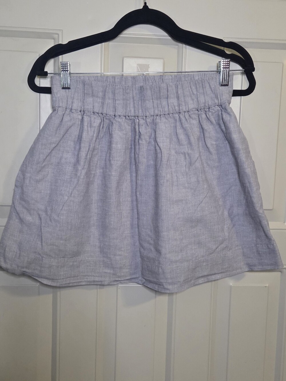 J. Crew Light Gray Textured Elastic-Waist Skirt